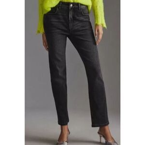 Pilcro Gem High-Rise Straight-Leg Jeans Black Size 28 Tall